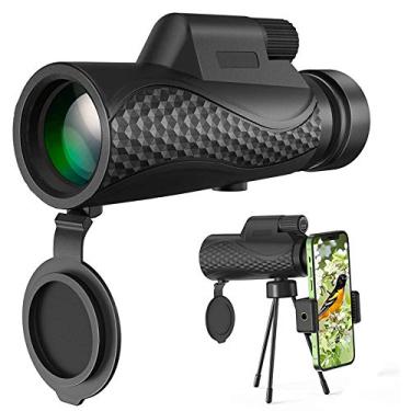 Imagem de Telescópio monocular, telescópio zoom à prova d'água 12X42 Prisma de alta potência BAK4 de foco duplo, com suporte para smartphone e tripé, para observação de pássaros