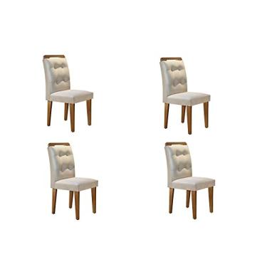 Imagem de Conjunto 4 Cadeiras Valentina Rufato Veludo Creme/imbuia