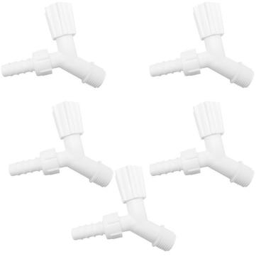 Imagem de Kit 5 Torneiras Para Tanque E Jardim Bico 3/4 Branca