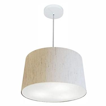 Imagem de Lustre Pendente Cone Cúpula Tecido 30/45x40, Vivare Iluminação, Pendente4156 LLA-35, Linho Bege, Médio