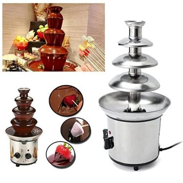 Imagem de Fonte de chocolate, máquina de derretimento elétrica de 4 camadas, conjunto de pote de fondue, para doces de chocolate, rancho, queijo nacho