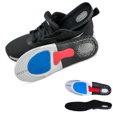 Imagem de Palmilha Ortopédica Gel Esportiva Correção Pisada e Postura Anti Impacto Alivio de Dores Nos Pés e Calcanhar - Esporão, Fascite Platar, Calcaneo - Tamanho Ajustável - Para Homens e Mulheres (41 a 46)