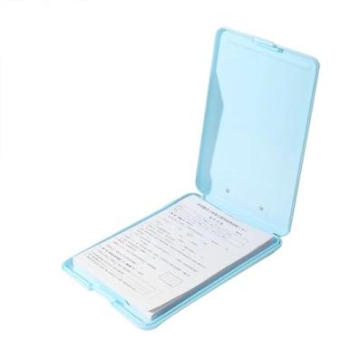 Imagem de Organizador de papel para documentos, caixa de arquivo a4, mesa transparente, armazenamento, escritório, escola, acessórios para pastas organizadoras de escritório (azul)