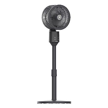 Imagem de Ventilador de pedestal doméstico piso de circulação de ar controle remoto vertical baixo ruído cabeça de agitação ventilador elétrico escritório silencioso oscilação cooler altura ajustável, preto, 85 cm