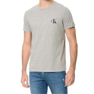 Imagem de Camiseta Calvin Klein Jeans Masculina New Logo Re Issue Cinza Mescla-Masculino