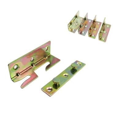 Imagem de 4 pares de suporte de cama de metal, prendedor de dobradiça, placa de madeira, conector para cama, canto fixo, feixe de suporte, acessórios de hardware de móveis, a3