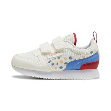 Imagem de PUMA Tênis infantil unissex R78 com gancho e laço, Céu branco-azul quente - camomila, 11 Little Kid