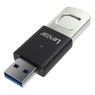 Imagem de Lexar Pen drive JumpDrive F35 PRO USB 3.2 Gen 1 de 128 GB, leitura/gravação de até 400/300 MB/s, expansão e backup de armazenamento, criptografia AES e impressão digital de 256 bits, preto