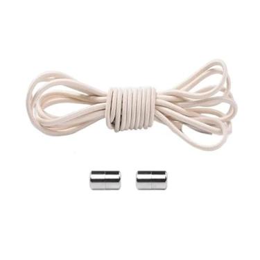 Imagem de No Tie Shoe Laces Shoes Round Shoelaces For Sneakers Rubber Elastic Laces Without Ties Kids Adult Shoe Lace Rubber Bands(Beige)