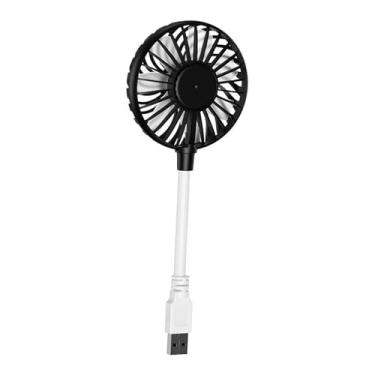 Imagem de Generic Mini ventilador portátil usb ventilador de mesa cabo dobrável rotação de 360 ° ventilador de bolso mini ventilador fresco para viagens comutar leve, Preto 28x8x2.8cm
