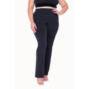 Imagem de Calça Flare Bailarina Boca De Sino Plus Size Em Tecido Ultra Grosso Cos Bem Alto-Feminino