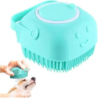 Imagem de Kit De 3 Esponja Para Banho de Silicone com Dispense Massageador Escova Shampoo Sabonete Liquido Infantil Pet Crianças