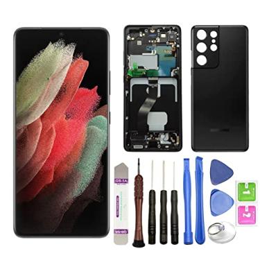 Imagem de R RONPHONE Para Samsung Galaxy S21 Ultra 5G G998A G998T G998U G998V 17.3 cm (com moldura) Display LCD Touch Screen Assembly Display, Touch Screen Display Digitalizador + Ferramentas (Preto)