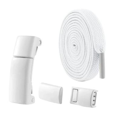 Imagem de Lock Shoelaces Without Ties Flat Elastic Laces Sneakers Boots No Tie Shoelace Rubber Bands For Shoes Accessories(ALL White)