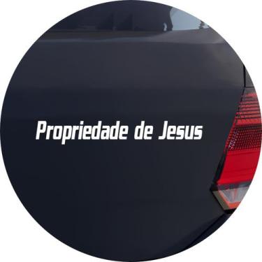 Imagem de Adesivo de Carro Frase Propriedade De Jesus - Cor Branco - Melhor Ades