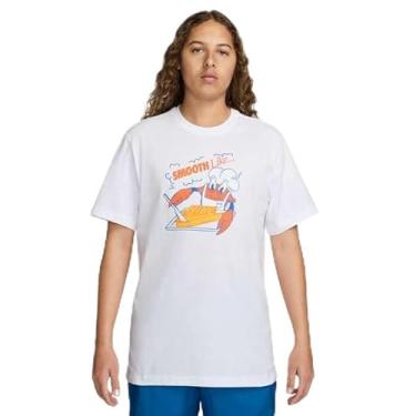 Imagem de Nike Camiseta masculina esportiva com estampa de caranguejo, Branco/branco, M