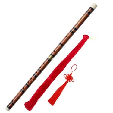 Imagem de Flauta de bambu Dizi Vintage Dizi Estilo Vintage Dizi Instrumento Chinês Tradicional Chinês Musical Artesanal Bambu Amargo Natural (CHAVE C)
