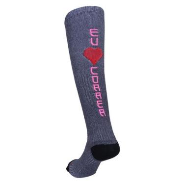 Imagem de Meia de Compressão Corrida - EU AMO CORRER - T-Socks, 38 ao 43, Cinza