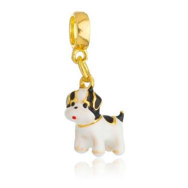 Imagem de Berloque Cachorro Shih Tzu Preto Banhado a Ouro 18k - Work Semijoias