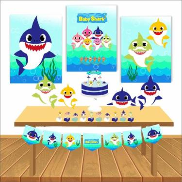 Imagem de Kit Festa Infantil Menino Baby Shark Lembrancinha Decoração - Cg Mimo 