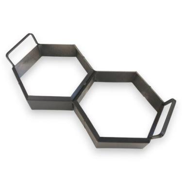 Imagem de Forma Fazer Bloco Sextavado 2 Blocos 17x4cm Lajotinha Piso - Fli Comér