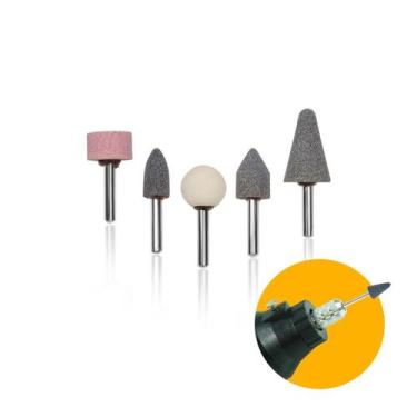 Imagem de Pedras Para Usinagem Com Furadeira 5 Peças Haste 6 Mm - Mtx