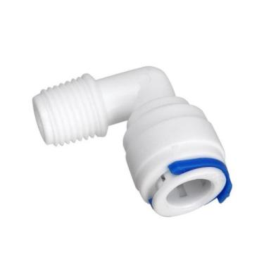 Imagem de Cotovelo Joelho Conector Engate Rápido L Rosca 1/4 Para Mangueira Tubo