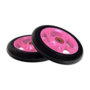 Imagem de Monster Motion Roda de 125 mm para a lâmina A3 Kick Scooter, cubo preto com 5 raios rosa