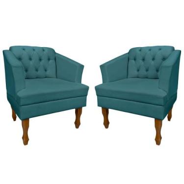 Imagem de Poltrona Kit 02 Unidades Estofada Decorativa Leitura Sala Quarto Consu