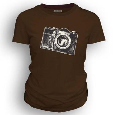 Imagem de Camiseta feminina - Câmera Fotográfica - DASANTIGAS, Nutmeg, Nutmeg, G