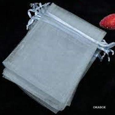 Imagem de 100 Saquinhos de organza Fita Cetim Tule 20X30 - OKABOX