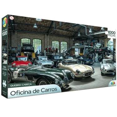 Imagem de Quebra Cabeça Puzzle Oficina de Carros 1000 Peças - GGB Brinquedos