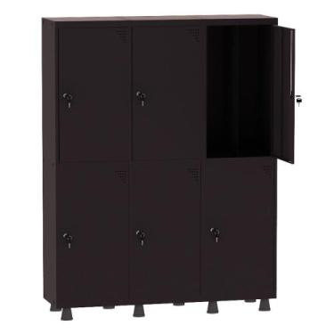 Imagem de Armário Guarda Volume Locker Roupeiro Insalubre 3 Vãos 06 Portas GRP50