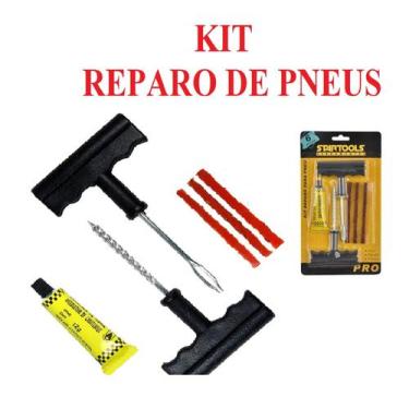 Imagem de Kit Reparo De Pneu Remendo Profissional Para Carro E Motos - EMB-UTILI