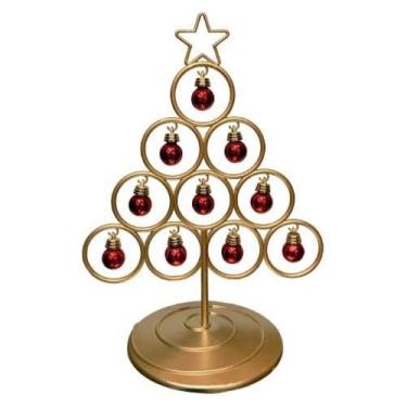 Imagem de Kit 20 Árvore Claus Tradiconal em Tons de Ouro Velho de 30cm - Brilha 