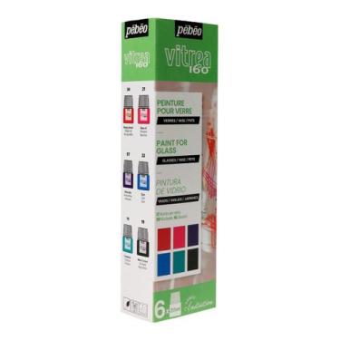 Imagem de Tinta Initia Vitrea Colour 2 Importada Pebeo 6 Unidades - Pébéo