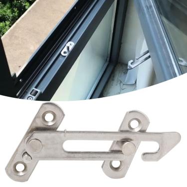 Imagem de Limitador de Abertura de Janela de Aço Inoxidável Com Instalação Direita, Trava de Batente de ângulo de 65° para Hospitais, Hotéis, Residências, Escolas, Construído Em Aço