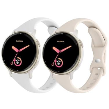 Imagem de CUNUJIX Pulseiras de relógio finas de silicone compatíveis com Garmin Vivoactive 6/Vivoactive 5/3/3 Music, pulseira esportiva fina e estreita de 20 mm para Garmin Venu/Venu Sq/Forerunner 165/55/245