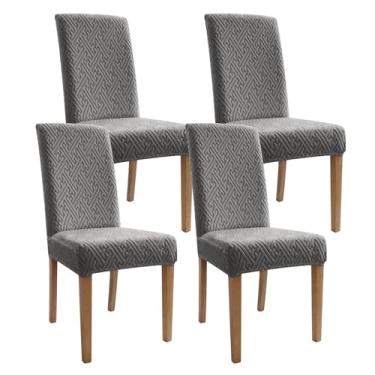 Imagem de Promindflyplka Capas para cadeira, sala de jantar, antiarranhões, laváveis, tamanho normal, capas de cadeira, pacote com 4, para cozinha, hotel, reunião