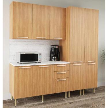 Imagem de Armário de Cozinha Completa Modulada Reta 8 Peças 200cm CZ1101 Jasmine