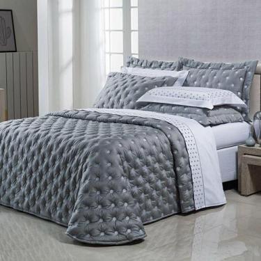 Imagem de Kit Cobre Leito Colcha Super King 100% Algodão 400 Fios Acetinado Bord