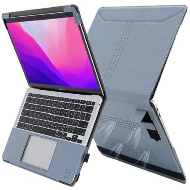 Imagem de TYTX Capa compatível com MacBook Pro de 13 polegadas, capa de couro PU para MacBook serve para modelos 2016-2024 M2 A2338 M1 A2251 A2289 A2159 A1989 A1708 A1706, capa para laptop de 13 polegadas com