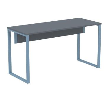 Imagem de Mesa Escritório P25 Tub Pandin 134 Cm (larg) Tampo Mdp Grafito Pé Aço Tubular Azul Dali