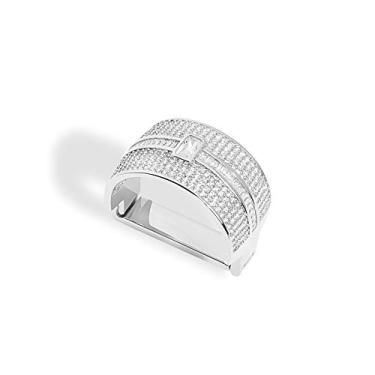 Imagem de Anel de gravata masculino com fecho de gravata acessórios de barra para gravata dourado prateado, Large, liga metálica, Cristal