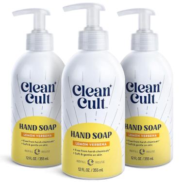 Imagem de Refil de 360 ml de sabonete líquido para mãos Cleancult Lemon Verbena, pacote com 3 unidades