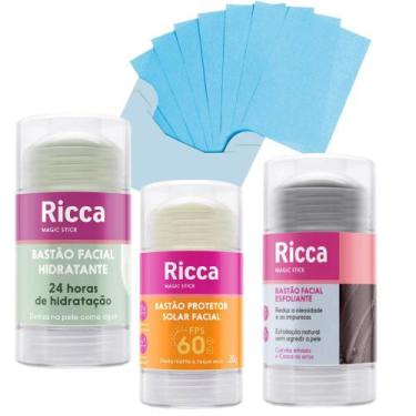 Imagem de Bastão Facial Hidratante+Protetor Solar+Esfoliante Ricca