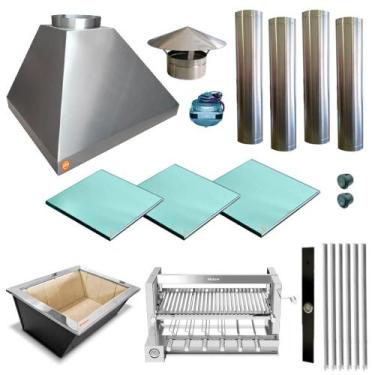 Imagem de Churrasqueira Gourmet Makeer 340 4 Giratorio 3 Vidros 2493 G