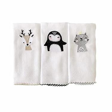 Imagem de Boquinha Fralda Cremer 3 Peças para Bebê Woodland Branco/Cinza, Biramar Baby, Cinza