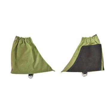 Imagem de Polainas de trilha, polainas de tornozelo baixo elásticas antiarranhões de lona para trilhas, verde, 1 par de polainas de tornozelo baixo