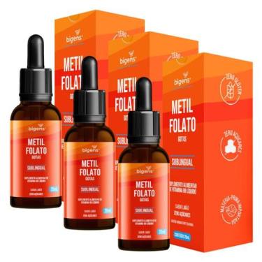 Imagem de 3x Metilfolato Vitamina B9 Bigens Limão 20ml, Limão